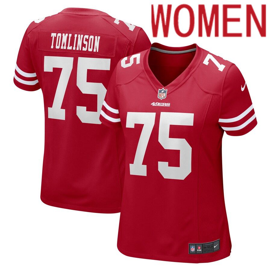 Women San Francisco 49ers 75 Laken Tomlinson Nike Scarlet Game NFL Jersey